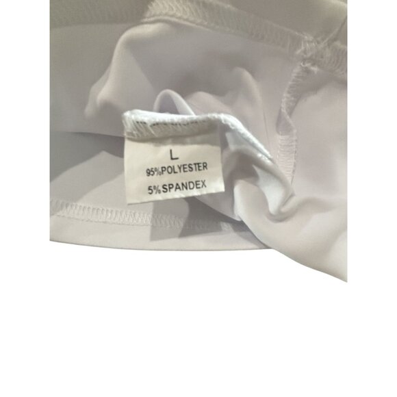 White Long-Sleeve Peplum Midi Dress With Black Trim & Keyhole Neckline - Picture 4 of 9